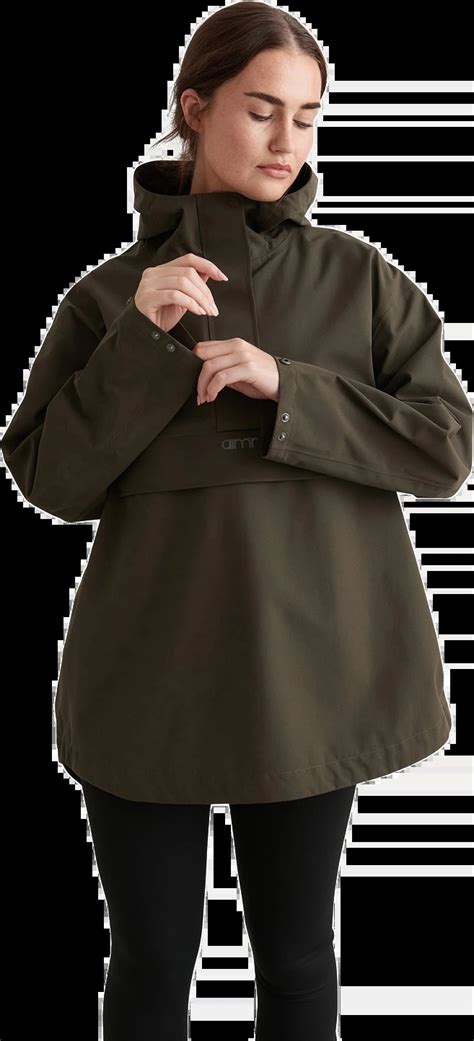 khaki waterproof oversized anorak